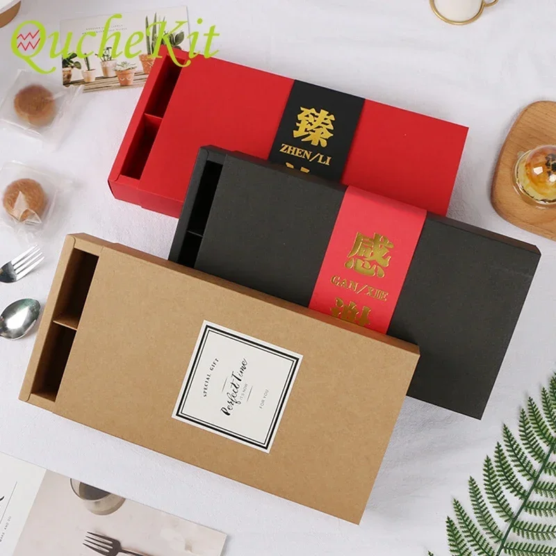 

5Pcs Mooncake Boxes Craft Paper Cookies Egg Yolk Crisp Cake Box Packaging Baking Gift Paper Box Christmas Wedding Party Favor