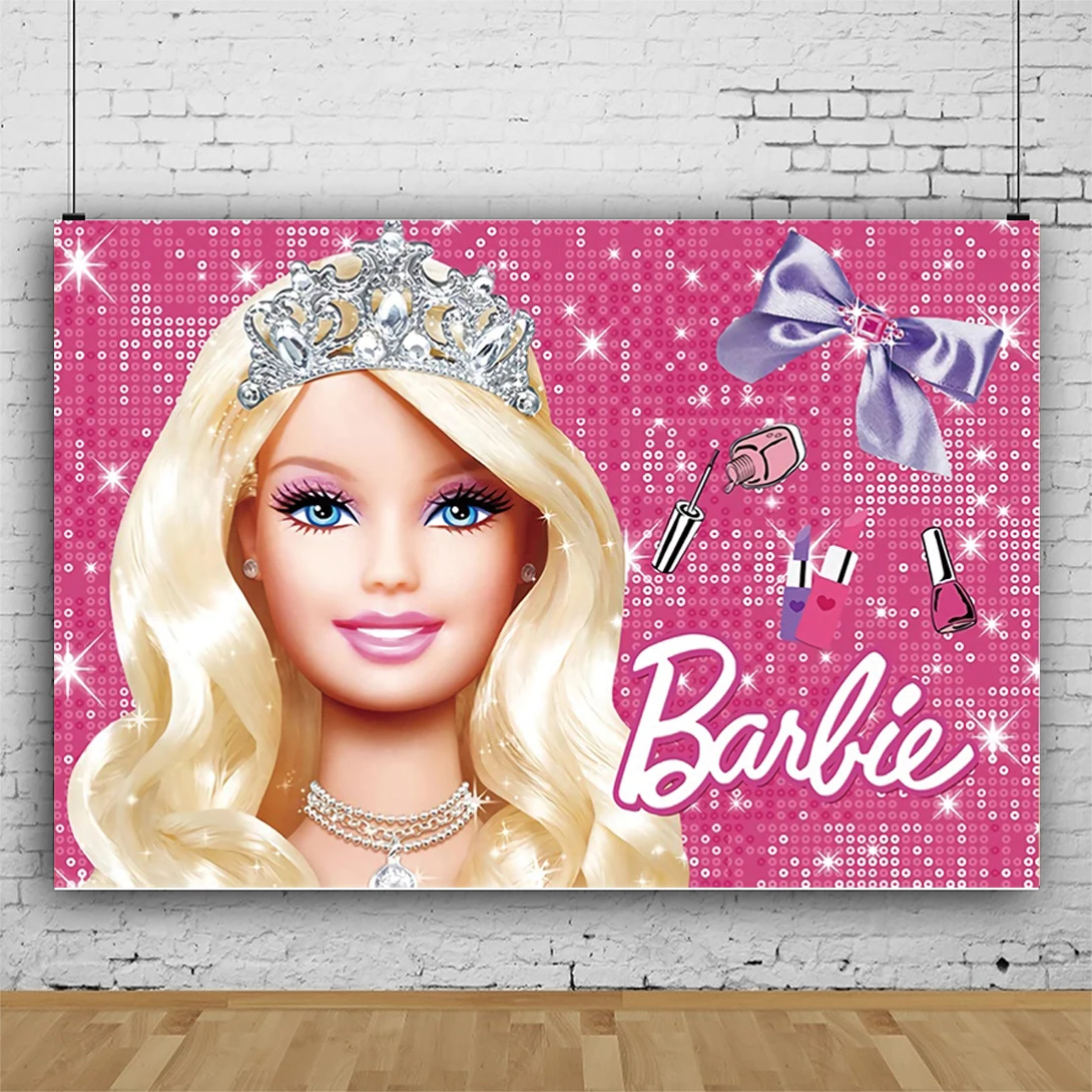 

Disney Twinkle Princess Barbie Poster Banner Photography Background Backdrop Lady Girl Birthday Party Decoration Photo Studio