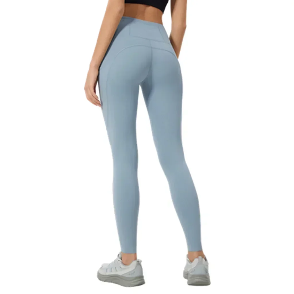Lemon Women High Waist Side Drop-in Pocket Reflective Sport Leggings Gym Quick Dry Breathable Fitness Running Workout Yoga Pants