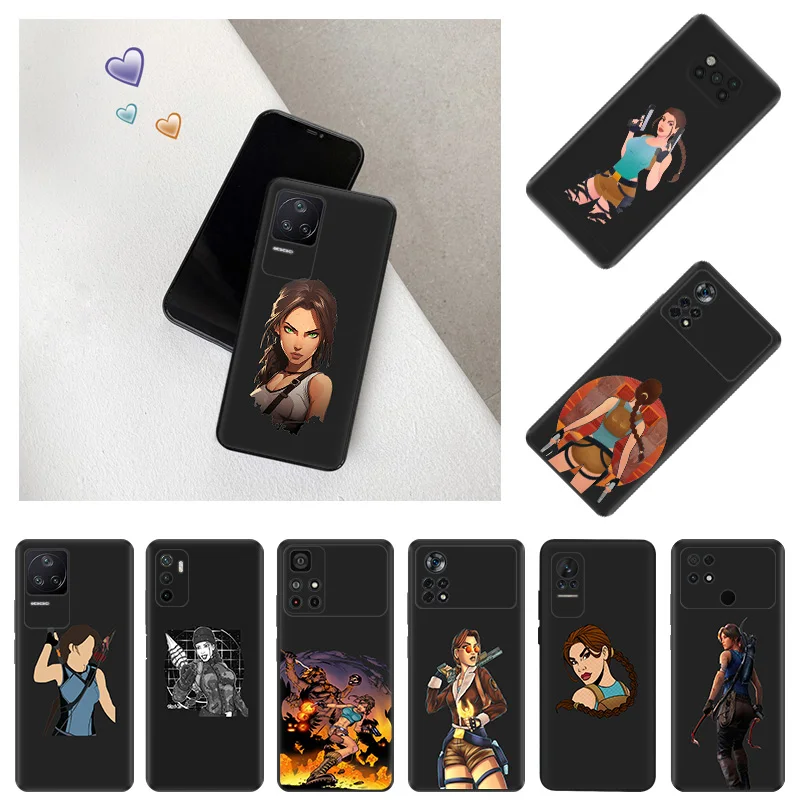 Soft Silicone Tomb Raider Phone Case For Xiaomi Poco C61 X5 X4 X3 C50 C51 C40 M5 M4 M3 F5 F4 F3 F1 Matte Printing Protect Cover