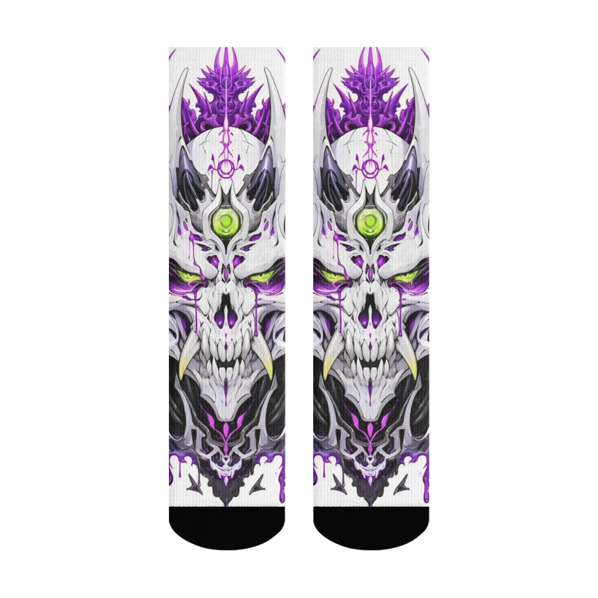 Devil Skull Art Socks Soft Non-Slip Elastic Men's Socks Outdoor Travel Leisure Novel Fashion Avant-garde Edgy Compression Socks