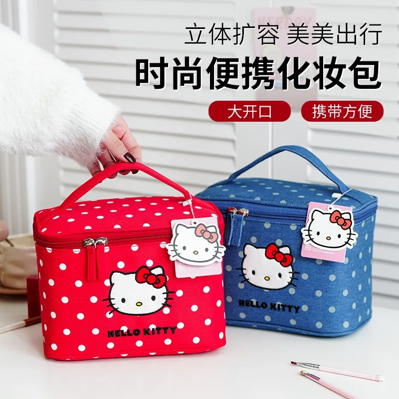 Genuine HelloKitty Makeup Bag Large capacity Cute cosmetics storage bag Portable handbag