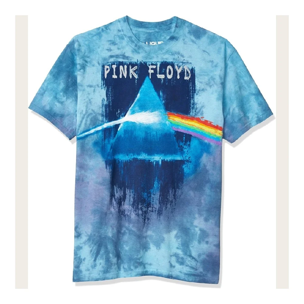 Camisetas Vintage de Pink Floyd Dark Side Of The Moon con Estampado Tie Dye para Hombre, Camisetas Retro de los 70 con Gráficos de Bandas de Rock, Cuello Redondo y Manga Corta