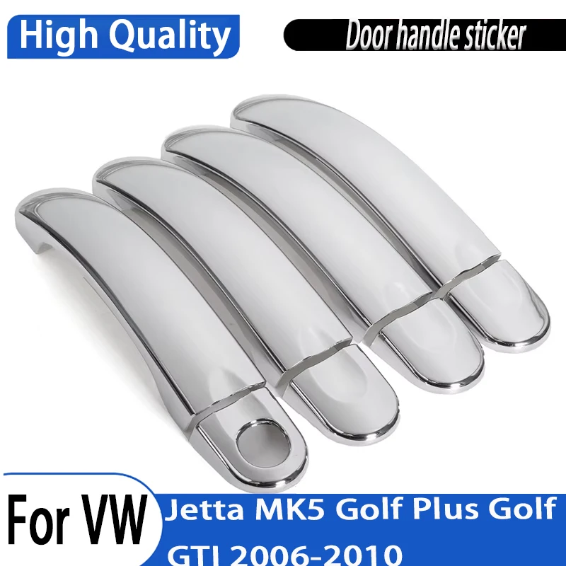 Styling Accessories For VW Jetta MK5 Golf Plus Golf GTI 2006-2010 Carbon Fiber Chrome Car Door Handle Cover Cup Bowl Trim