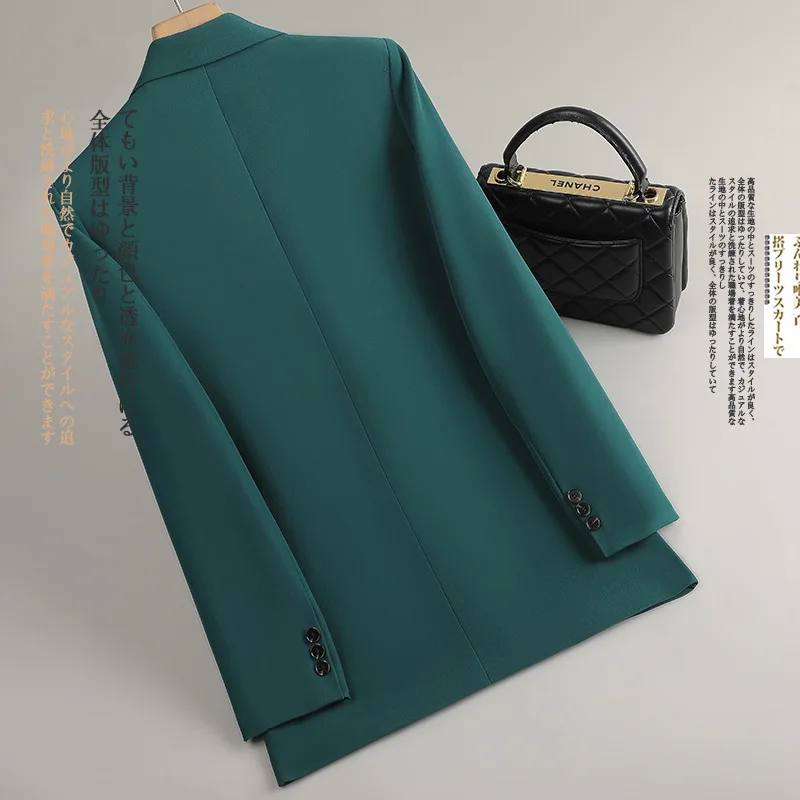 المرأة السترة السيدات الخريف الشتاء طويلة الأكمام سترة رسمية معطف مع جيب الإناث زر واحد الأعمال ملابس العمل سترة #3