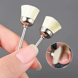 Wool Nail Polishing Brush for Electric Manicure Drills Bit Nail Dust Cleaning Toenails Tool