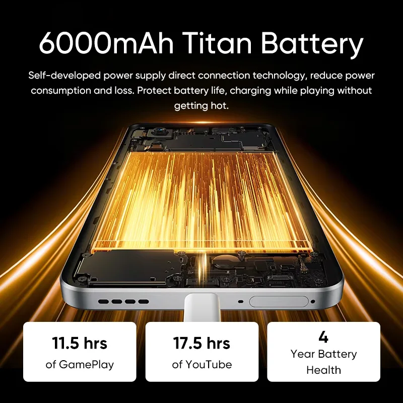 هاتف ذكي Realme 14 5G sphotdragon 6 gen 4 mAh Titan Battery '120 هرتز AMOLED Display 45W Charge 50MP OIS Camrea NFC