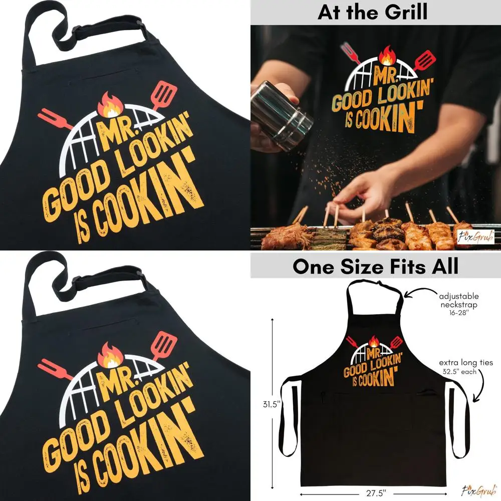 

Handsome Chef's Apron - Stylish Kitchen Accessory for Men, Perfect Holiday or Dad's Day Present, Choose Gift Set or Single Apron