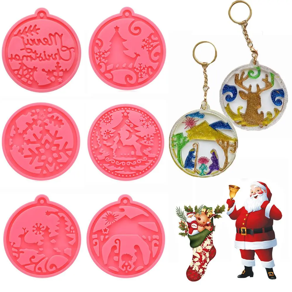 Pendant Clay Mold Candy Chocolate Jewelry Making Tool Keychain Molds Silicone Moulds Christmas Ball Mold