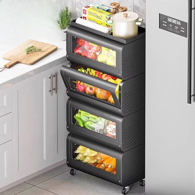 Kitchen rack Floor-to-ceiling multi-layer removable locker Multifunctional corner fruit and vegetable pot storage rack
