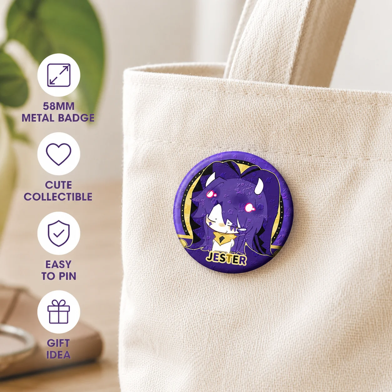 Anime Metal Badge Pins 58MM Cartoon Button Brooches Collectible Set for Backpack Bag Clothing Decoration Fan Gift