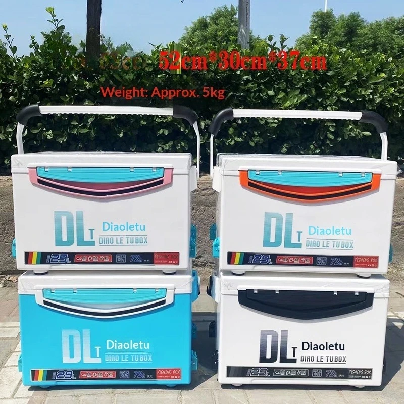 The New 29 Liters Fishing Box Multi-functional Four-foot Lifting Full Set Accessories Wild Fishing Platform Fishing Box Fishing