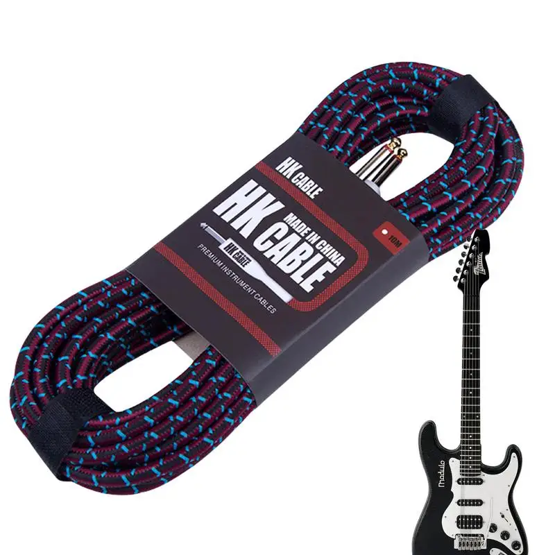 Cabo da guitarra elétrica da alta fidelidade, tampa protetora do silicone, cabo audio flexível, longo