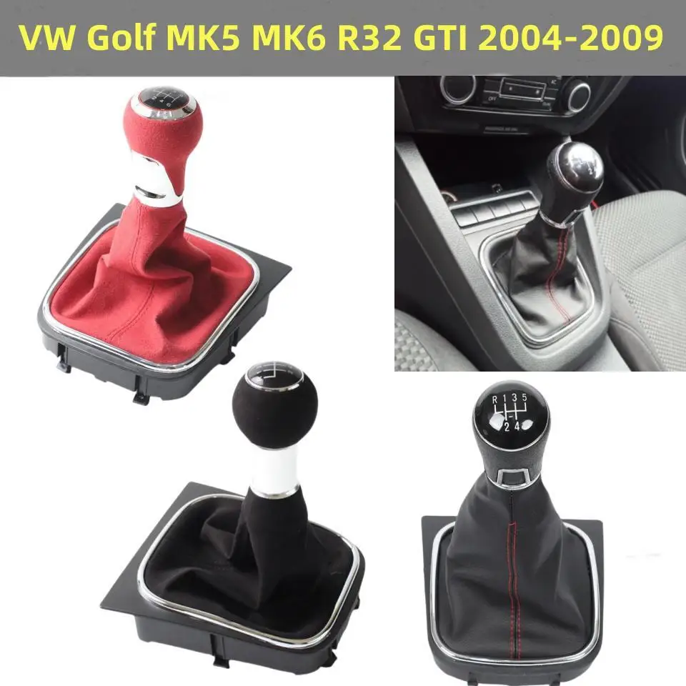 For Volkswagen VW Golf 5 Golf 6 MK5 MK6 R32 GTI 2004-2009  Gear Shift Knob Shifter Lever Stick Gaiter Boot Cover Car Accessories