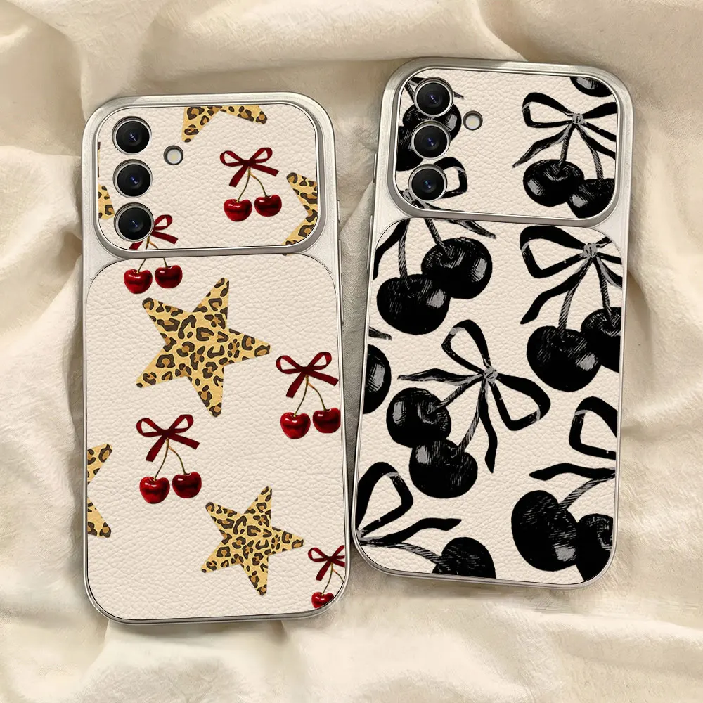 Cherry Silicone Case For Samsung A57 5G A56 A55 A17 A16 A15 A54 A53 A37 A36 A35  A07 A27 S26 Ultra S25 Plus S23 S24 FE Cover