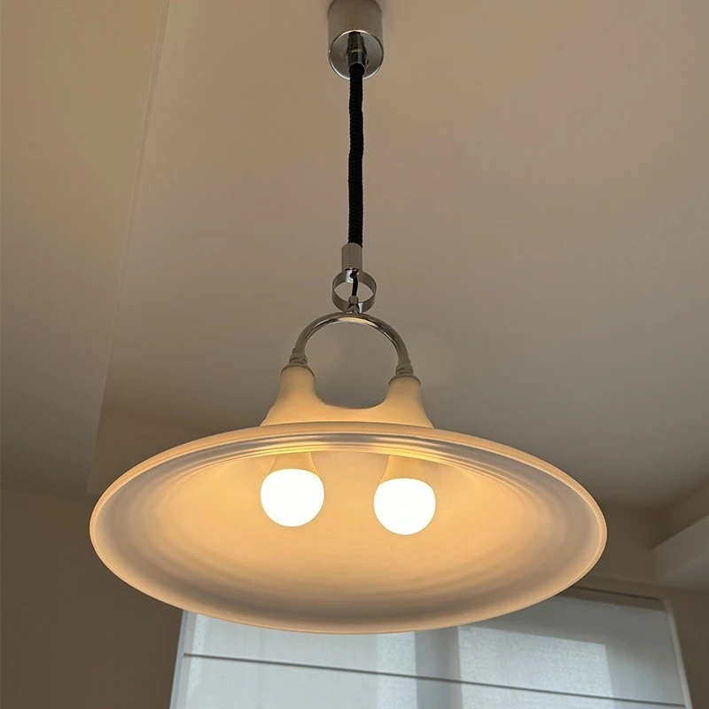 Medieval designer restaurant acrylic horn chandelier, retro gradual change texture retractable living room study chandelier
