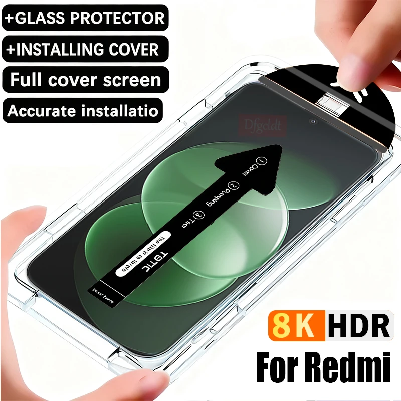 8K Auto Installation Dust Free Tempered Glass for Xiaomi Redmi Note 17 Pro Max Full Cover Screen Protector for Redmi Note 17 4G