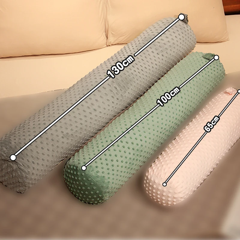 Round Long Body Pillow Case Velvet Fabric Bed Sofa Couch Seat Waist Pillowcase Leg Back Neck Bolster Cushion Cover No Fillings
