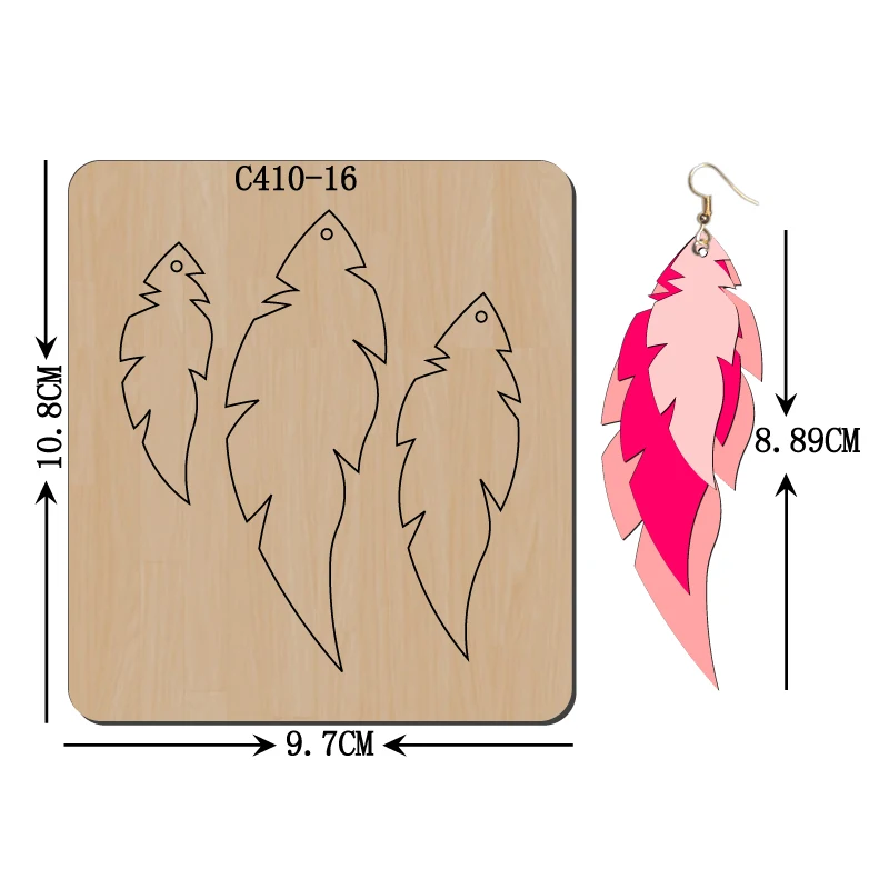 

Деревянные штампы для высечки сережек для скрапбукинга, несколько размеров, совместимы с большинством высекальных станков, C410-16, новые