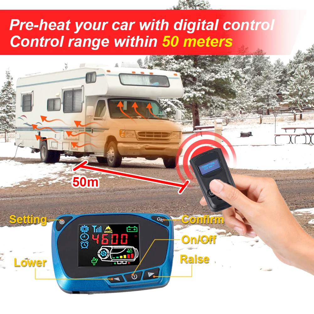 5KW Air Diesel Heater LCD Monitor Switch Control Controller Board Motherboard Mainboard Remote For Car Truck Camper