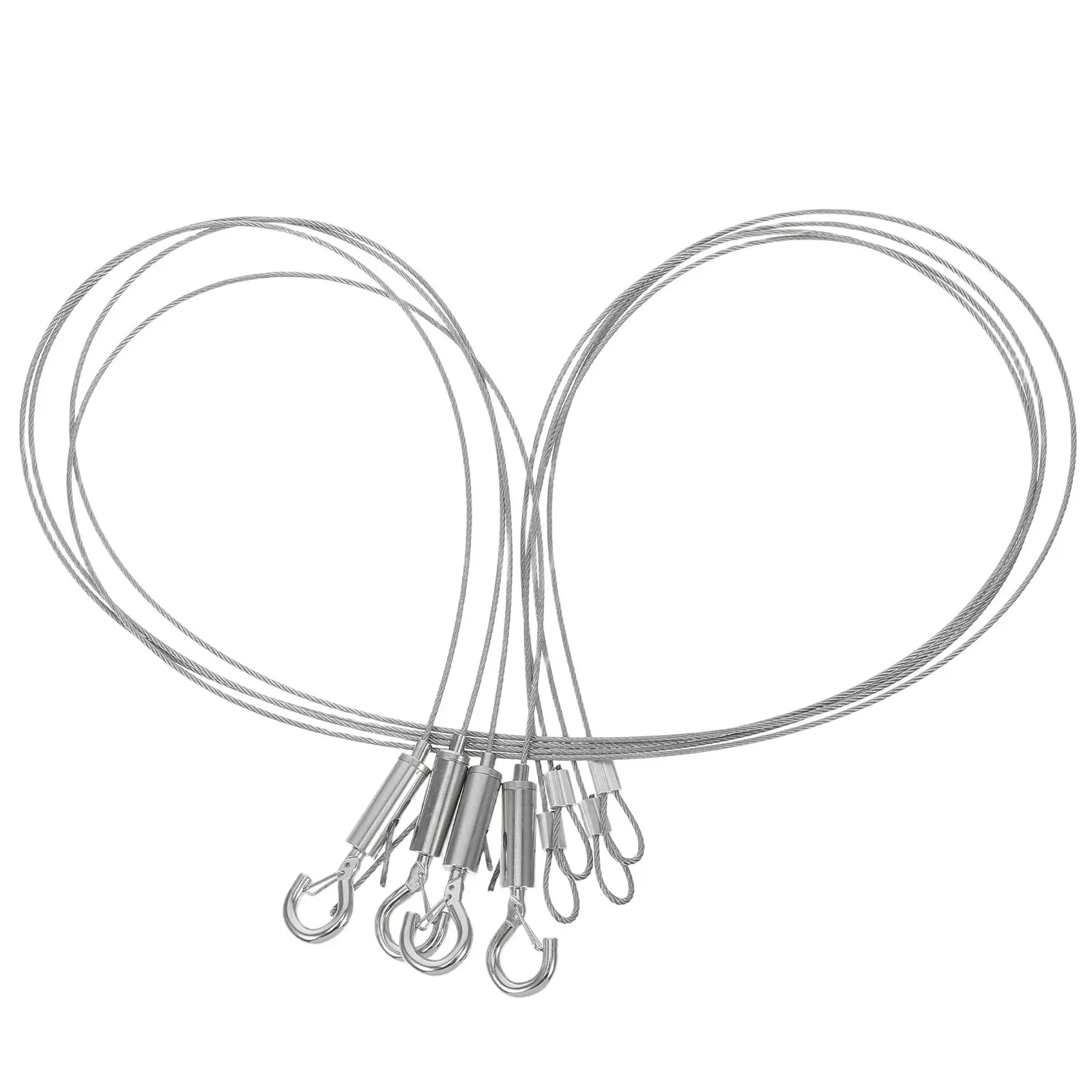 Adjustable Picture Hanging Hooks 4 Pack Heavy Duty Metal Wire Rope Wall Mount for Frames Mirrors Gallery Decor