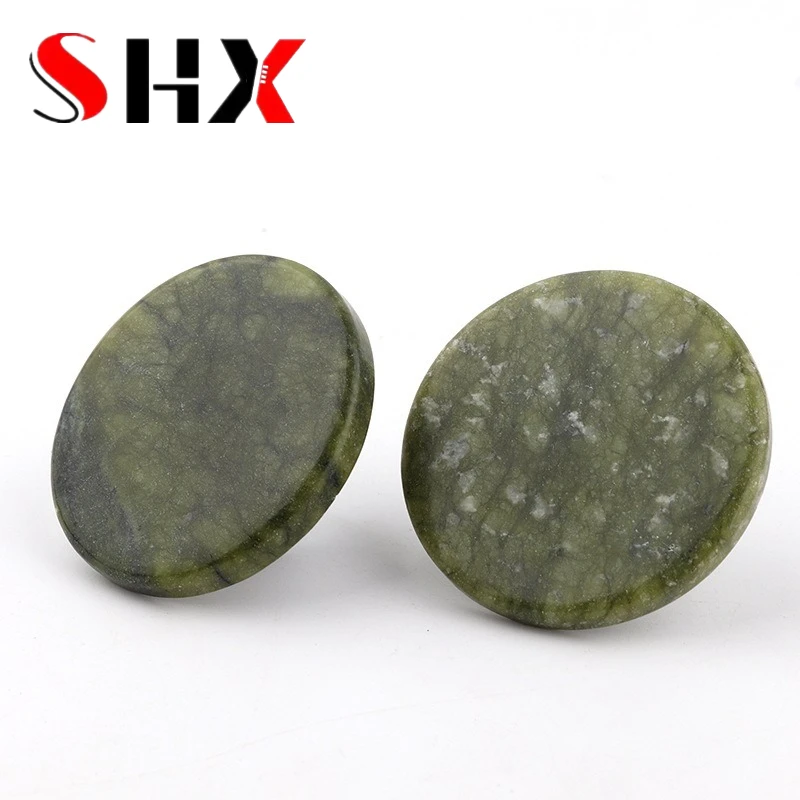 Natural Raw Stone 50mm Diameter Jade Round Single-hole Drawer Pull for Cabinet Wardrobe Wall Hook Decorative Small Handle