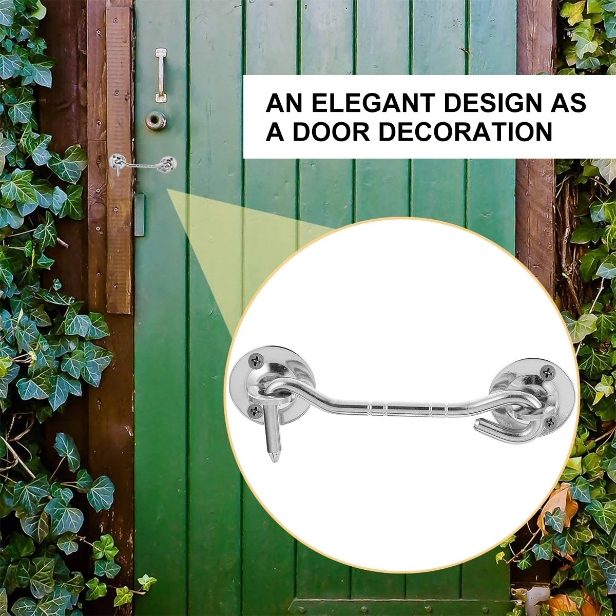 

2Pcs Window Lock Hook Stainless Steel Windproof Old-Fashioned Durable Hook for Window and Door Strong Practical