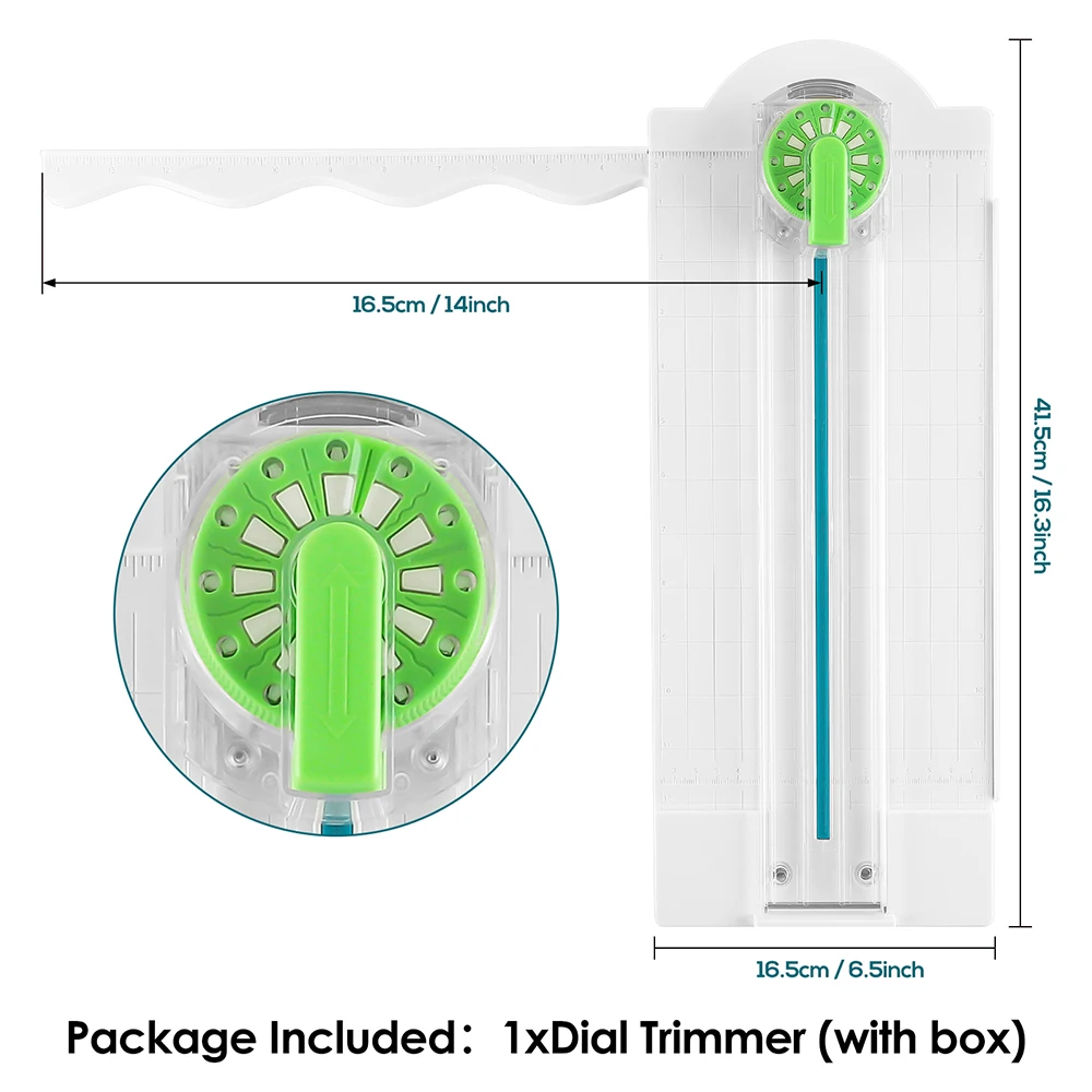 

12 in 1 Paper Cutter Machine Dial Trimmer With Measurements Paper Cutter for Scrapbooking Decorative Wave Edges Cutting Tool