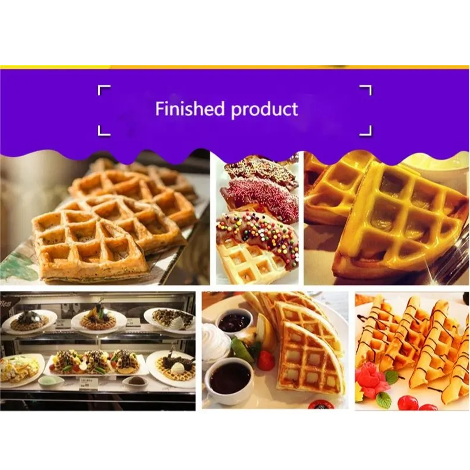 Commercial Belgium Waffle Maker,Round Waffles Iron Machine, Professional Intelligent, 110V 220V Digital, Non Stick, Stainless