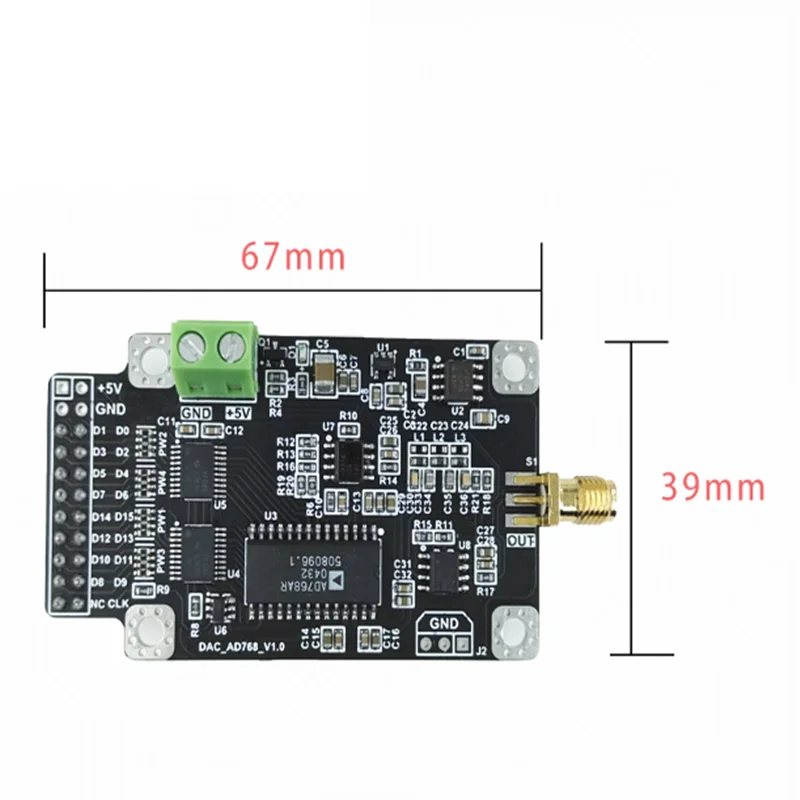 1pcs AD768 module 16 bit 30MSPS high-speed DAC digital to analog converter module waveform gene-rator parallel interface