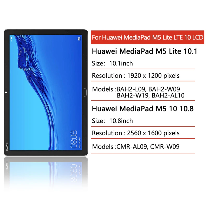 GEFENSI AAA+ For Huawei MediaPad M5 Lite BAH2-L09 BAH2-W19 Touch Screen Digitizer For Huawei M5 10 CMR-AL09, CMR-W09 Display