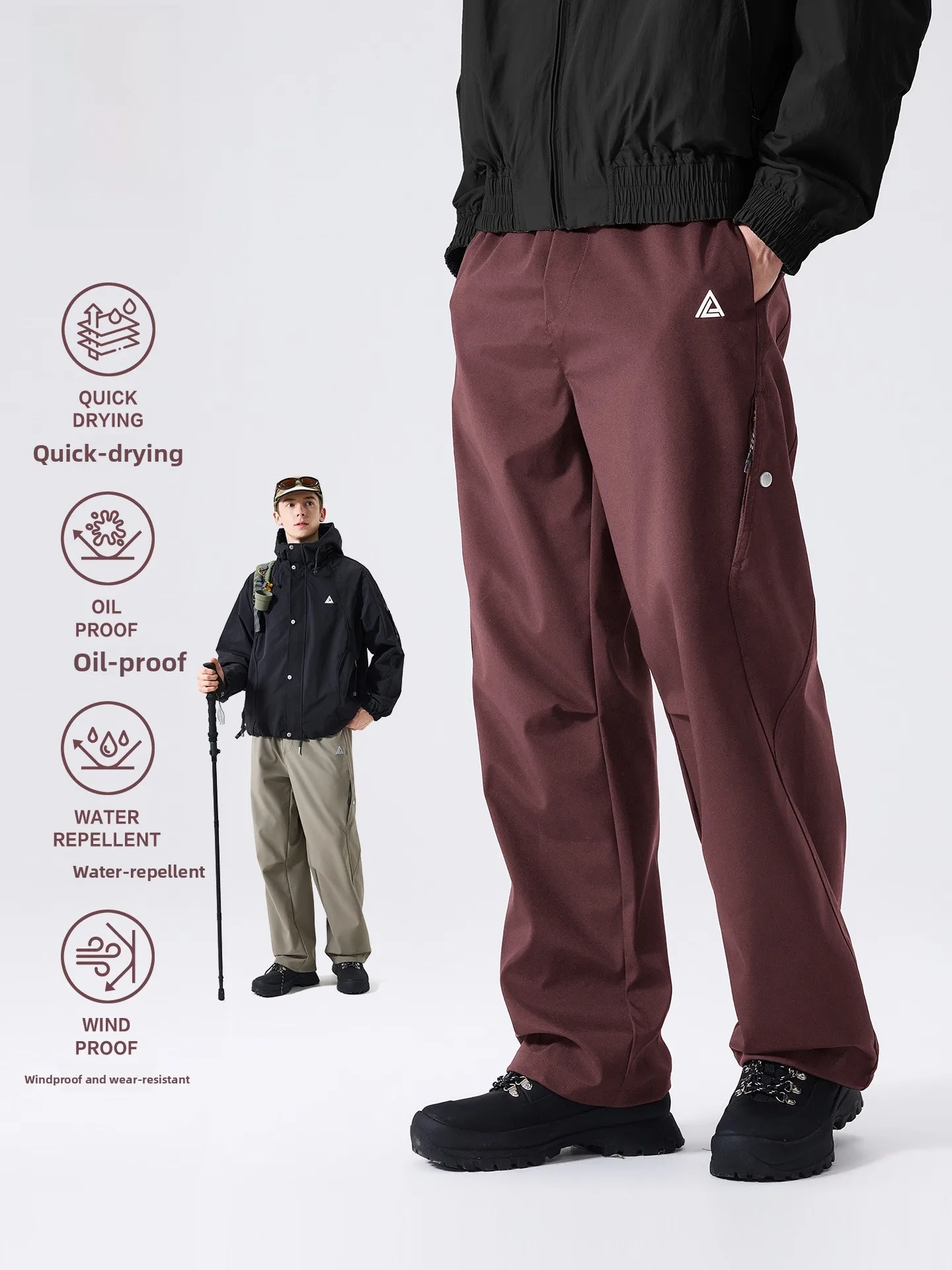 

LAZY DAY Outdoor Men's Work Trousers Mountain Climbing Windproof Wear Resistant Spring Autumn Multiple Pockets Paratrooper Pants