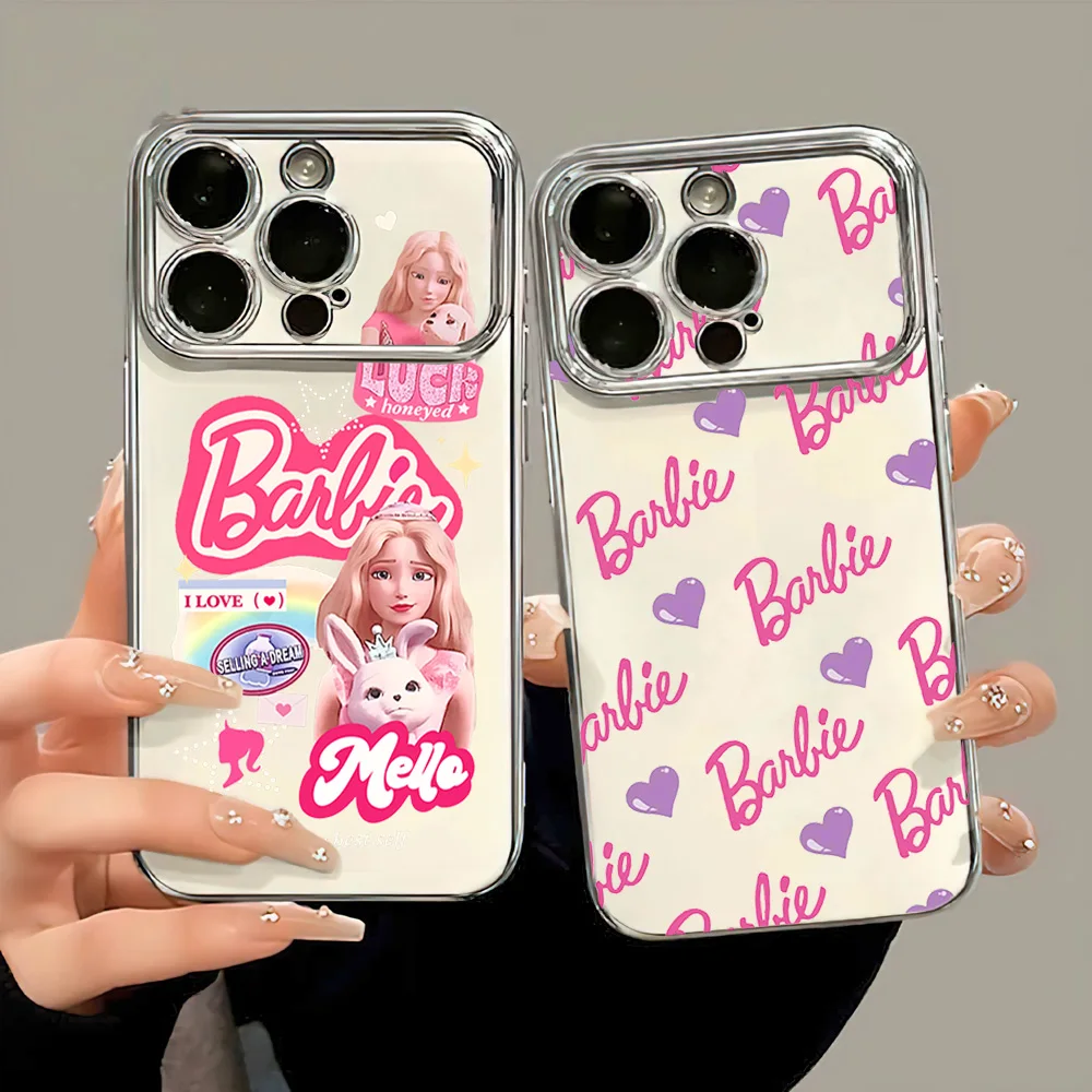 B-Barbie Princess Pink Typeface Electric Ferry Large Window Phone Case For Samsung A22 A23 A32 A51 A20 4G 5G Shell