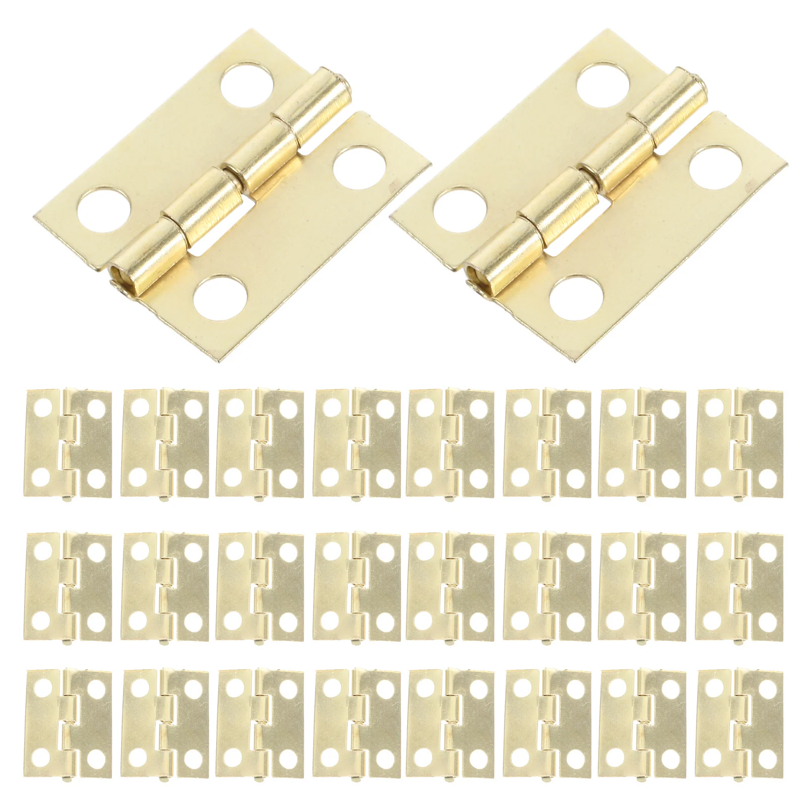 

50Pcs Mini Hinges Small Iron Hinges 19mmx15mm Retro Miniature Furniture Hardware Jewelry Box DIY Crafts Small Wooden Case