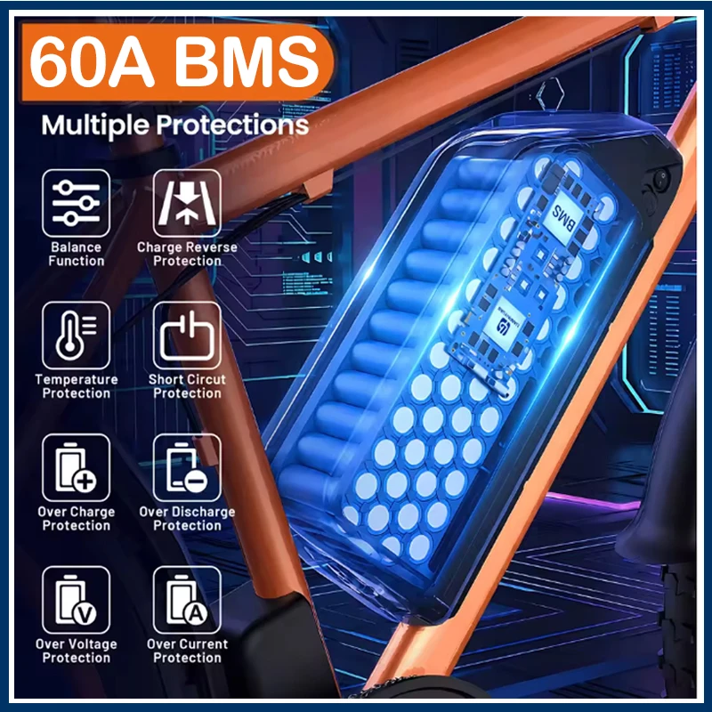 전기 자전거용 배터리: 36V, 48V, 52V, 25 - Ebike Conversion Kit 72V 3000W 리뷰 및 가격