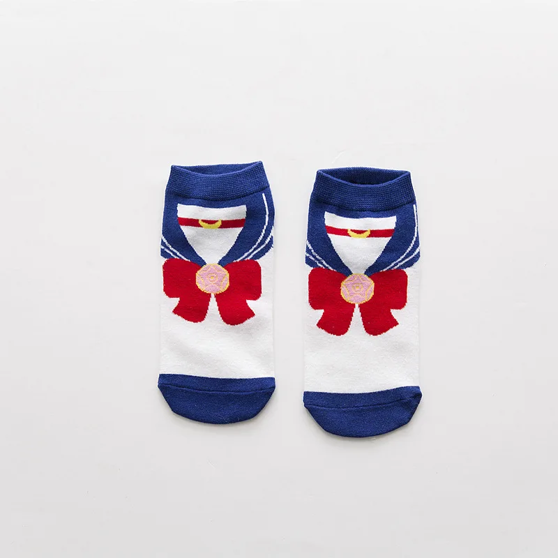 Women Anime Sailor Bow Socks Cute Girls Kawaii Girls Cartoon Blue Cat White Kitty Socks JK Uniform Wearing Birthday Gifts image 6