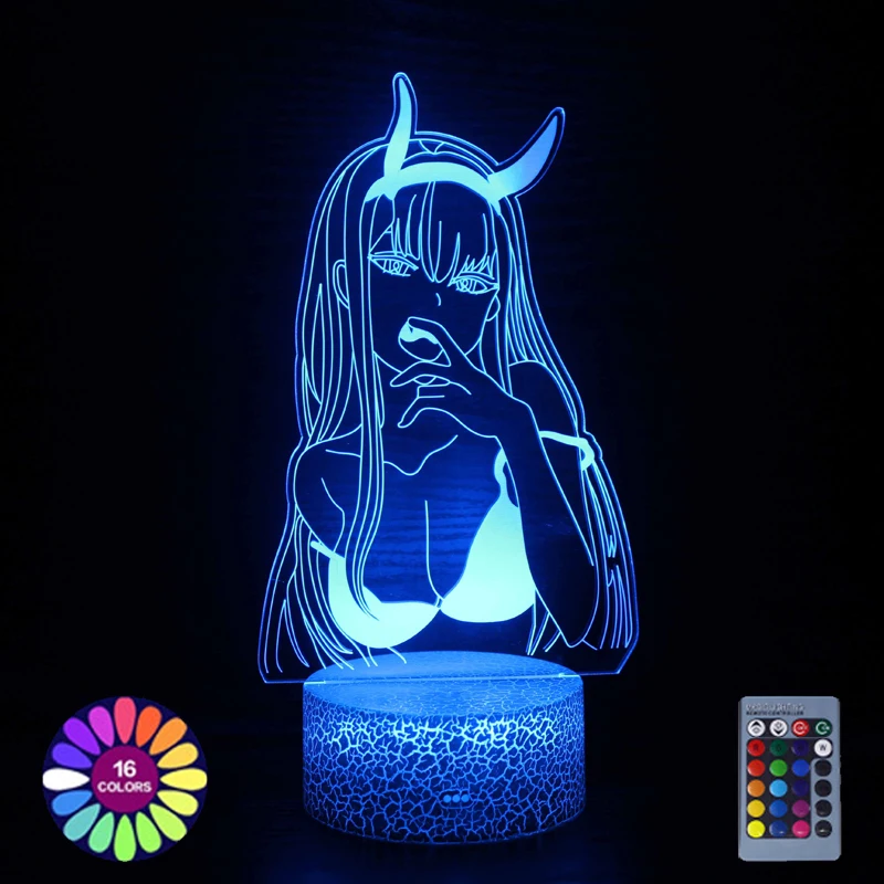 La più recente lampada Anime Zero Two Figure Nightlights Kids Child Girls Manga Gift Night Light lampada 3d Darling In The Franxx Dropshipping