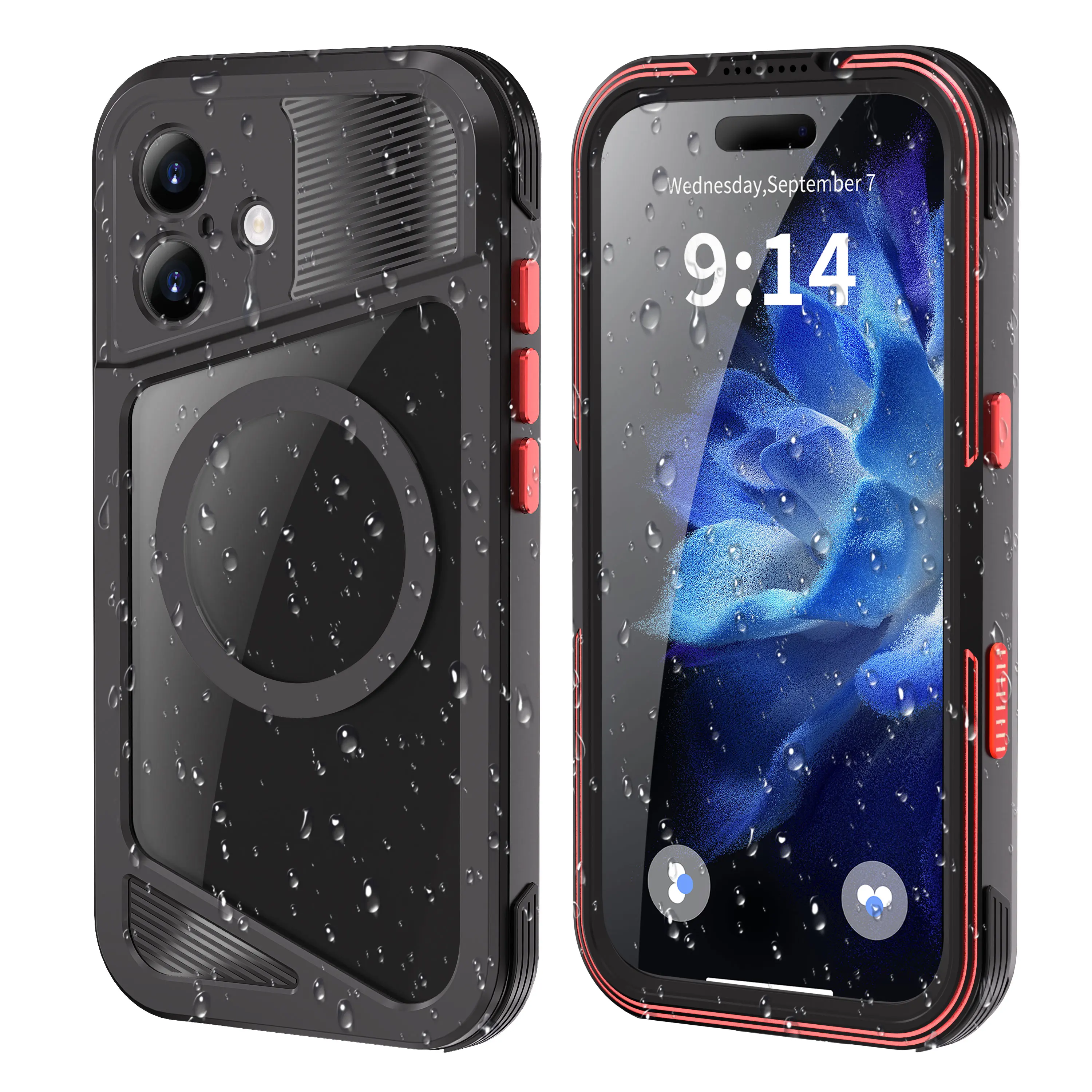 

Heavy Duty Aluminum Waterproof Case for iPhone 17 Pro/Pro Max, Wireless Charging Full Coverage Dustproof Diving Shockproof Cover