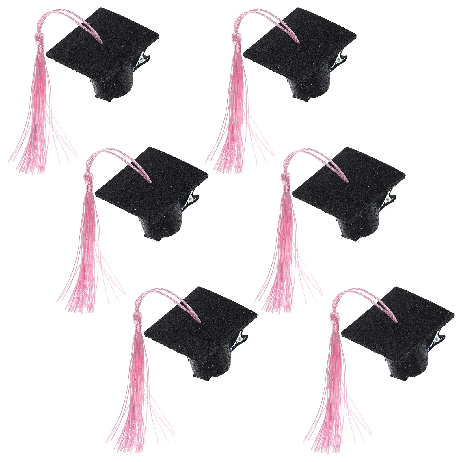 

6Pcs Graduation Cap Hair Clips Doctoral Hat Tassel Party Decoration Photo Props Hairpin Accessories Graduation Cap Hair Clip