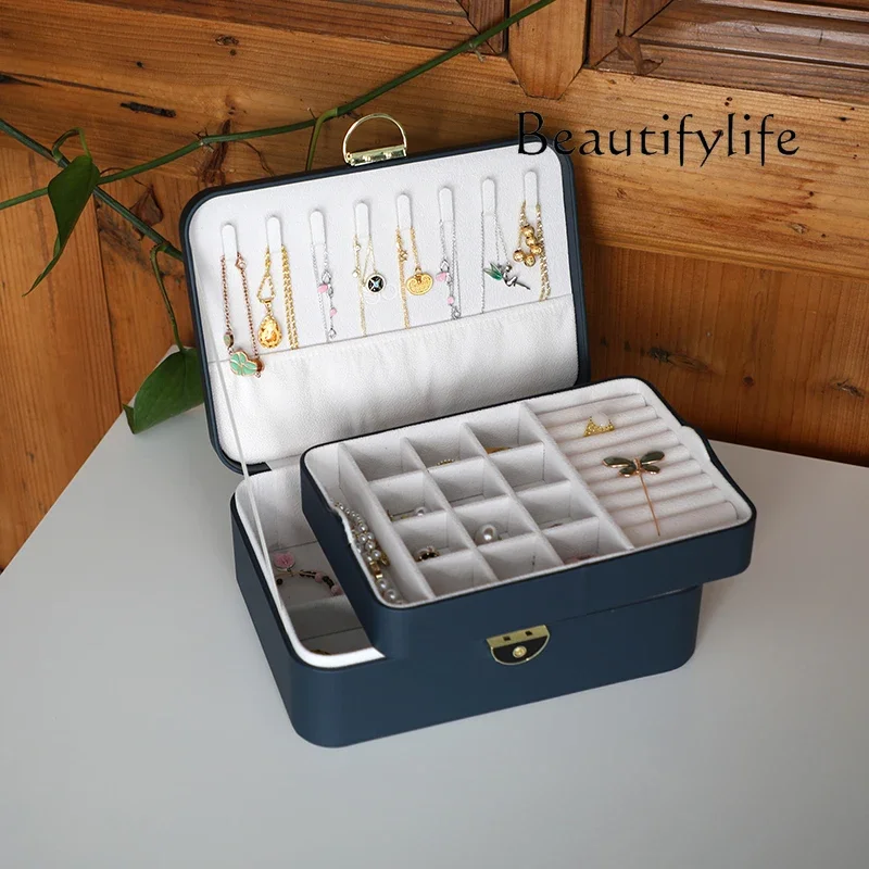 Leather Jewelry Travel Storage Box Light Luxury Delicate Jewelry Hand Jewelry Box Antioxidant Ring Box