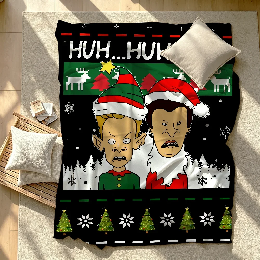 BBeavis Butt Head Pranks Christmas Blanket Soft Warm and Thick Perfect for Bedroom Living Room Bed Sofa Camping Picnic Office