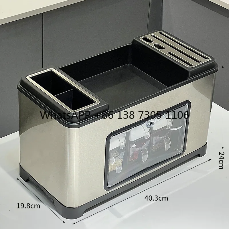 Kitchen Cabinet Light Luxury Seasoning Bottle Shelf Household Multifunctional Seasoning Can Storage Box Seasoning Box Integrated