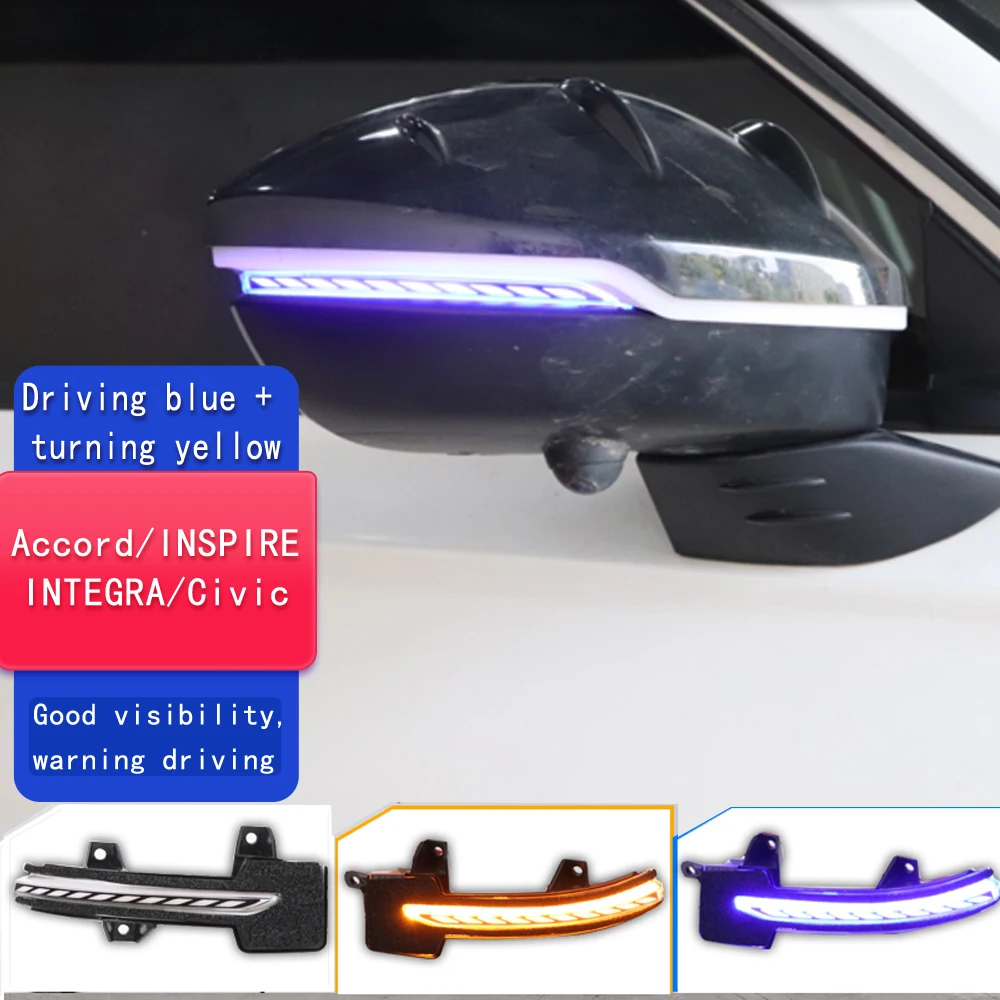 2 Pcs LED Rearview Mirror Turn Signal Light for Honda Accord/Inspire 2018-2022/Integra 2022/Civic 2021-2022 – Daylight Indicator