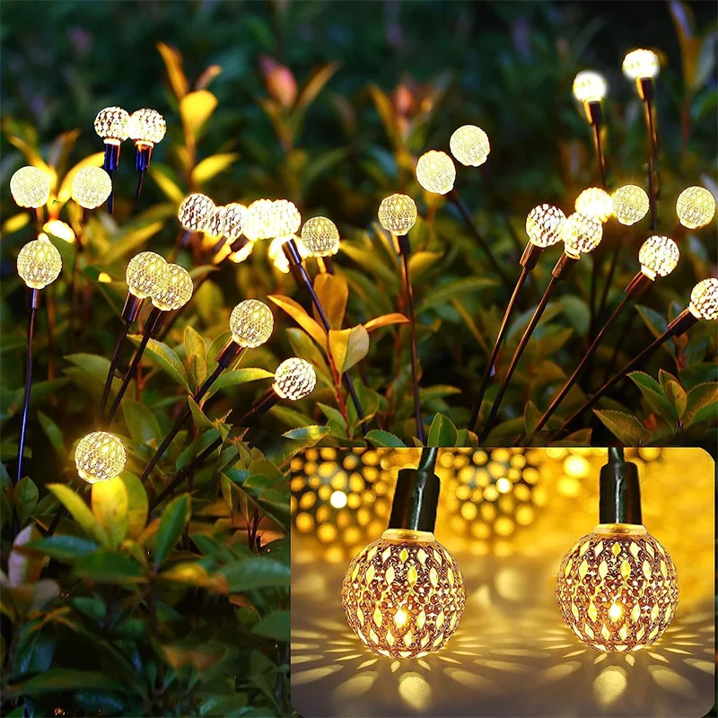 

2023 Solar Lights Outdoor Garden Jardin Decoration Waterproof Landscape Lights Ball Firefly Lawn Lamps Home Balcony 001