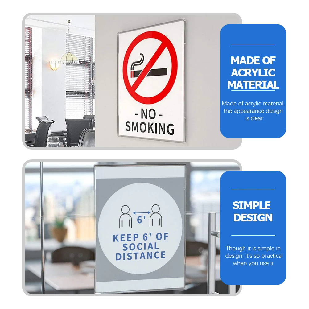 

6Pcs Acrylic Clear Price Sign Holders Display Stands for Business Exhibitions Shops Retail Table Number Holders