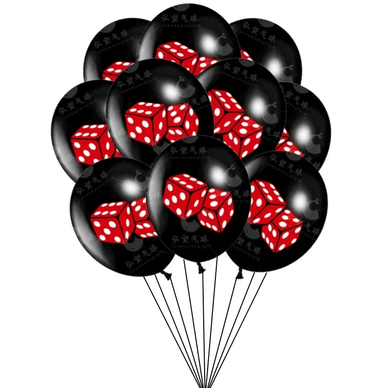 10Pcs Casino Party Decoration Poker Latex Balloon Playing Card Night Balloons for Las Vegas Casino Theme Birthday Party Supplies - view 3