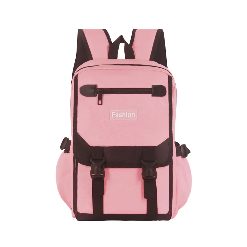 Girl School Bag Fashion Letter Kid Backpack Teenage Student Book Bag Simplicity Black Pink Color Matching Casual Girl Backpack