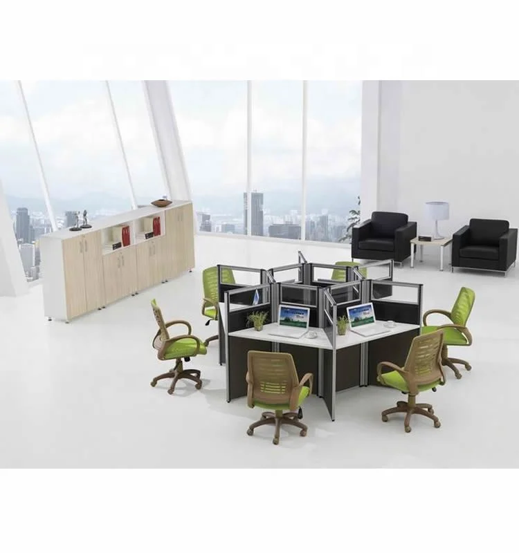Office Desk,Shenzhen Ekonglong 3 Seater Office Workstation Desk Custom Size Partition System Office