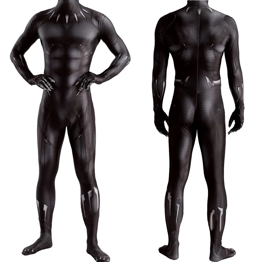 Schwarzer Panther Cosplay Kostüm Spandex Wakanda König Disf races Para Superheld Zentai passt Panther Halloween Kostüm Erwachsenen Outfit