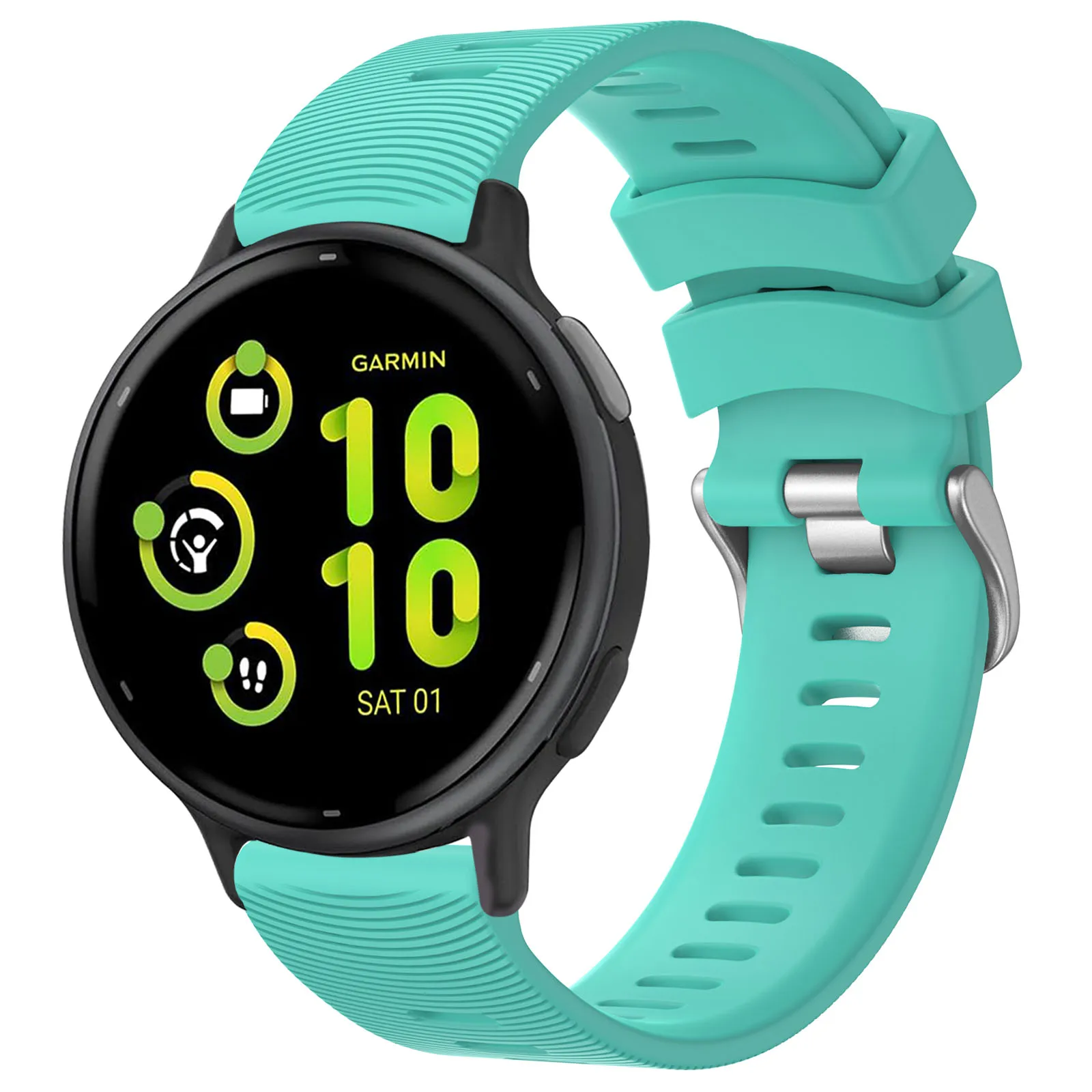 

20mm Silicone Strap For Garmin Vivoactive5/3 Forerunner 55/645/245 Music VivoMove Luxe/Style Venu SQ/SQ2/2plus Approach S40 Band